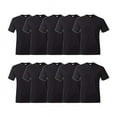 thumbnail image 1 of Hanes Men's Super Value Pack Black Crew T-Shirt Undershirts, 10 Pack, 1 of 5