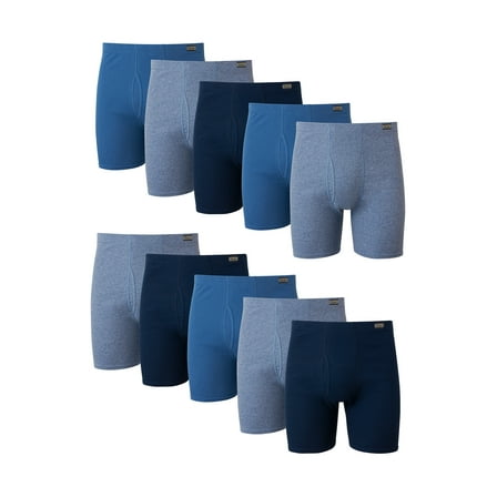 Hanes Men's Super Value Pack Covered Waistband Boxer Briefs 10 Pack