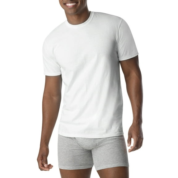 Hanes Men's Super Value Pack White Crew T-Shirt Undershirts, 10 Pack