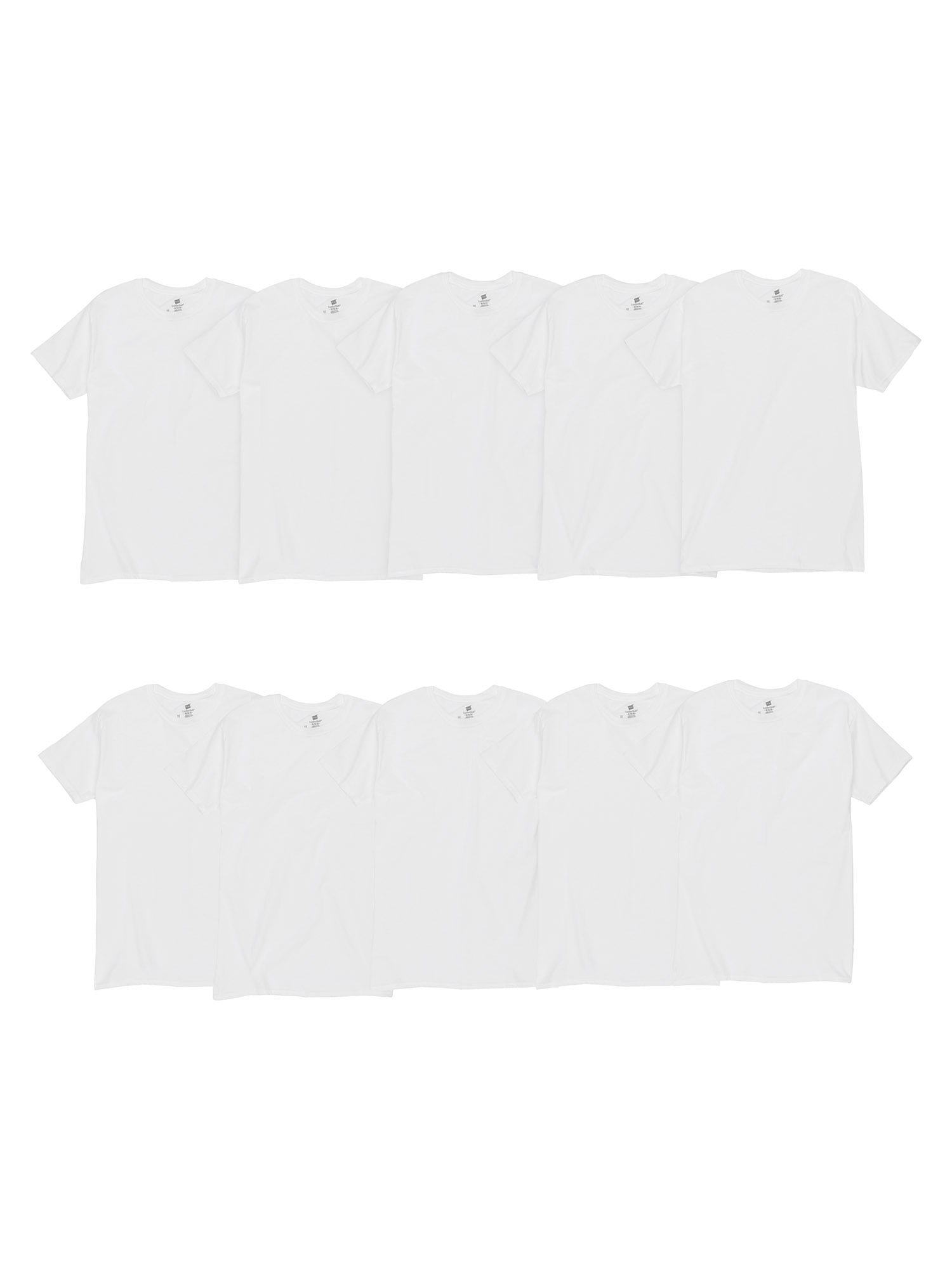 Men's Super Value Pack White Crew T-Shirt Undershirts, 10 Pack