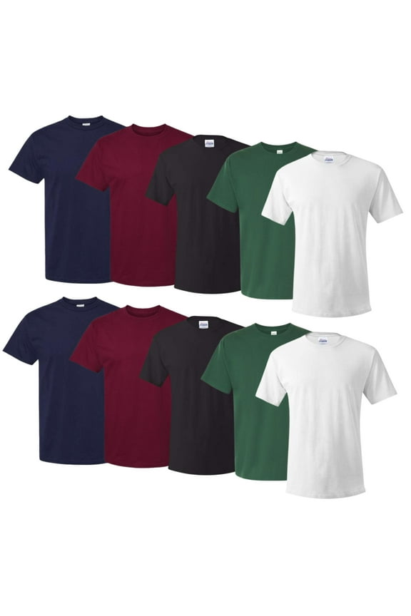 Men's Super Value Pack White Crew T-Shirt Undershirts, 10 Pack