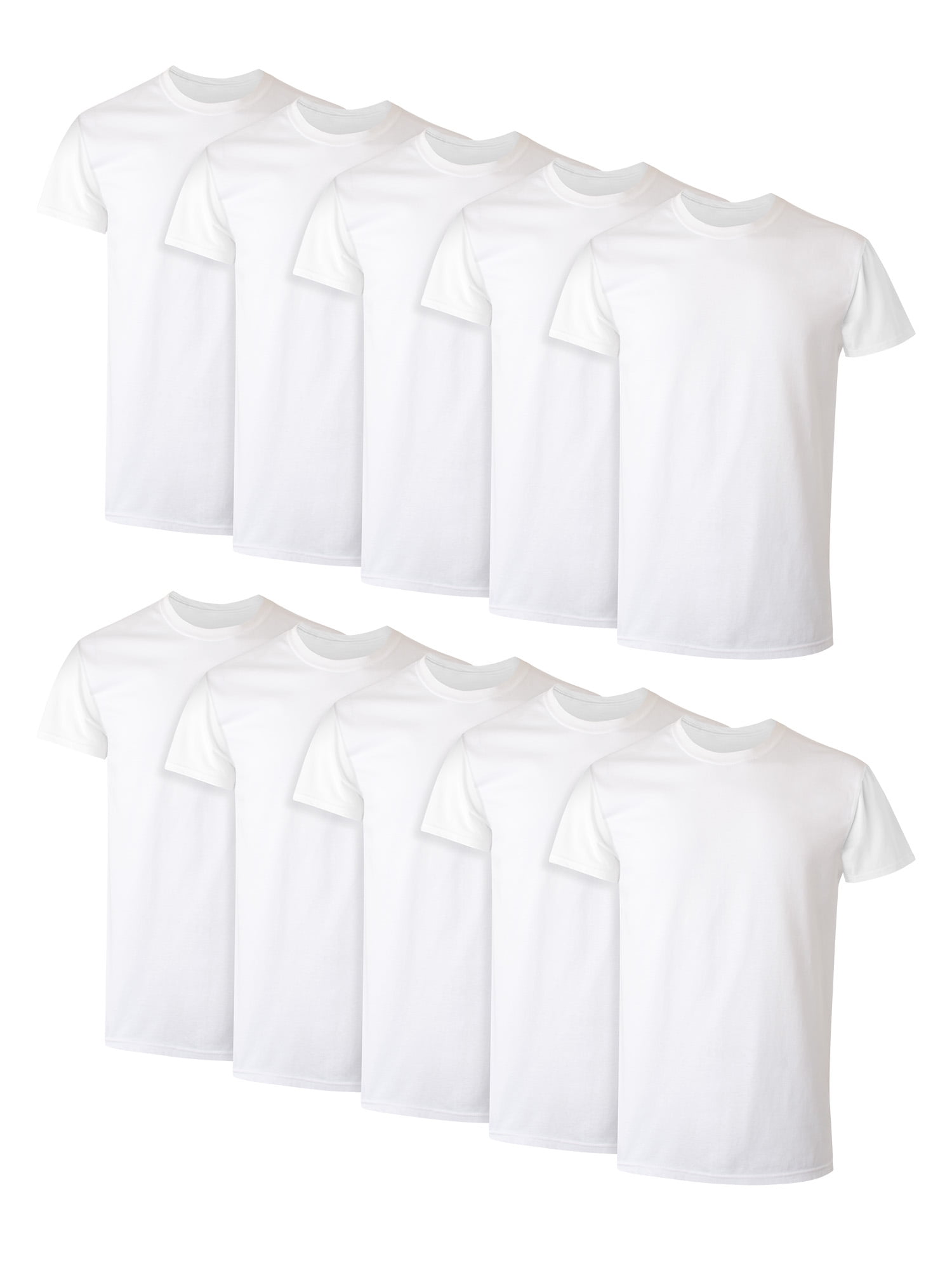 Hanes Value Pack White Crew T-Shirt Undershirts, 10 Pack - Walmart.com