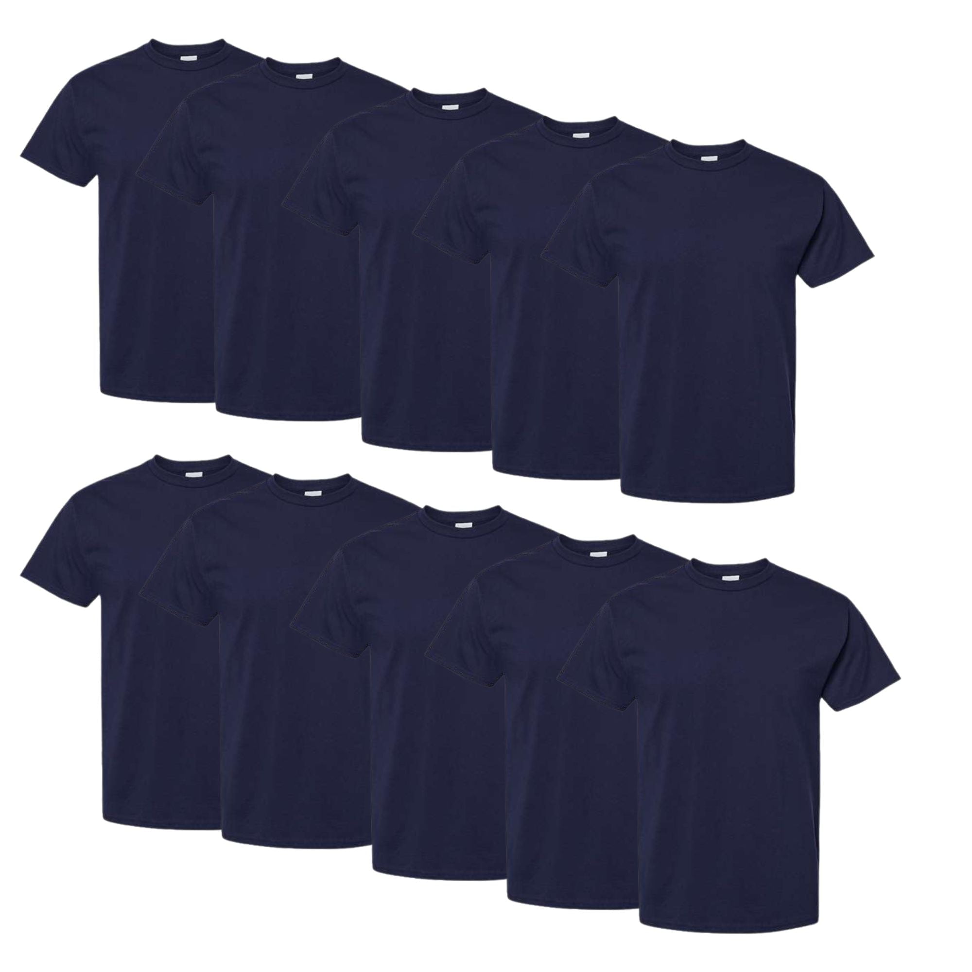 Men's Super Value Pack White Crew T-Shirt Undershirts, 10 Pack