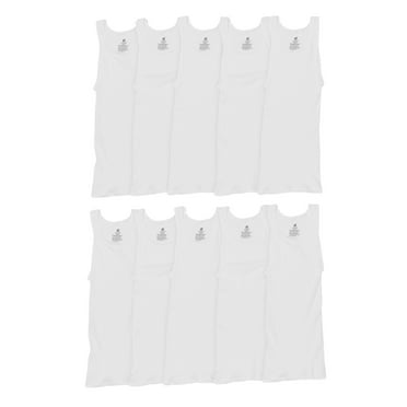 Hanes Men's Super Value Pack White Tank Undershirts, 10 Pack