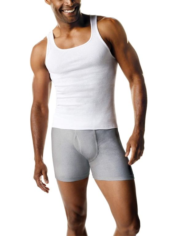 Men's Super Value Pack White Tank Undershirts, 10 Pack