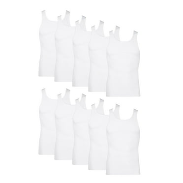 Hanes Men's Super Value Pack White Tank Undershirts, 10 Pack