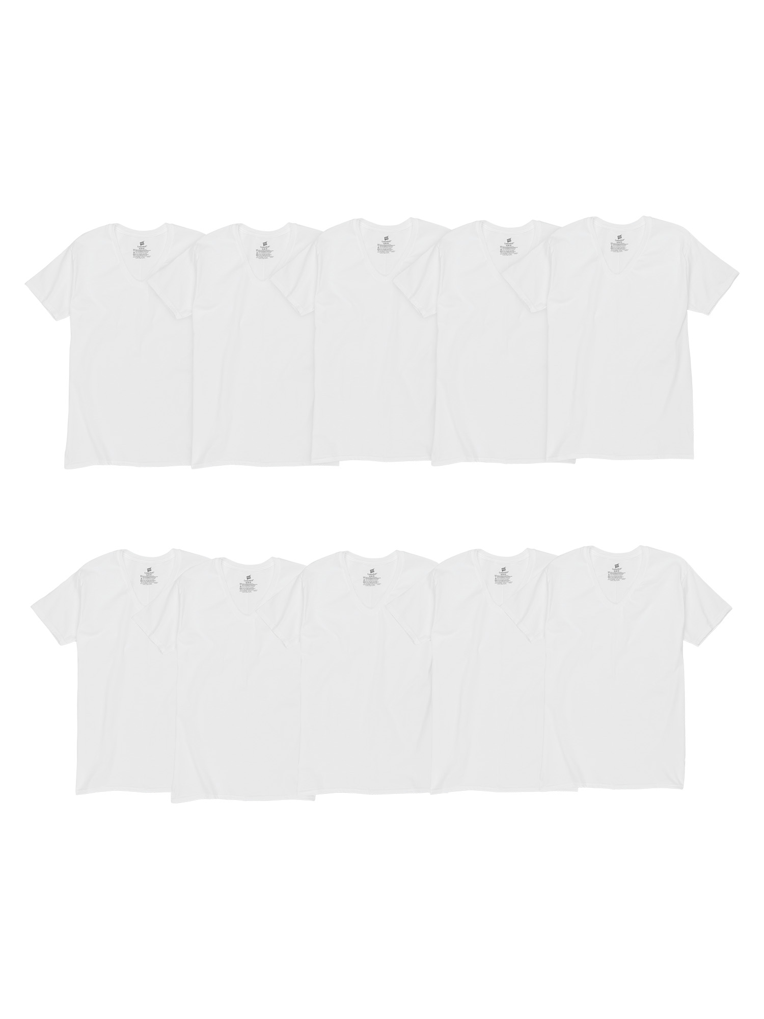 Hanes Men's Super Value Pack White V-Neck Undershirts, 10 Pack - image 1 of 9