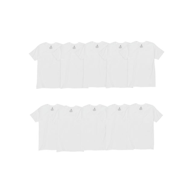 Hanes Men's Super Value Pack White V-Neck Undershirts, 10 Pack