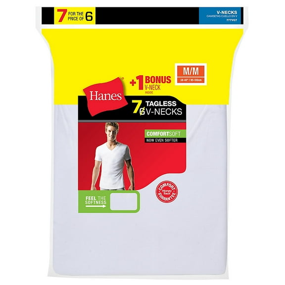 Hanes Men's Super Value Pack White V-Neck Undershirts, 10 Pack