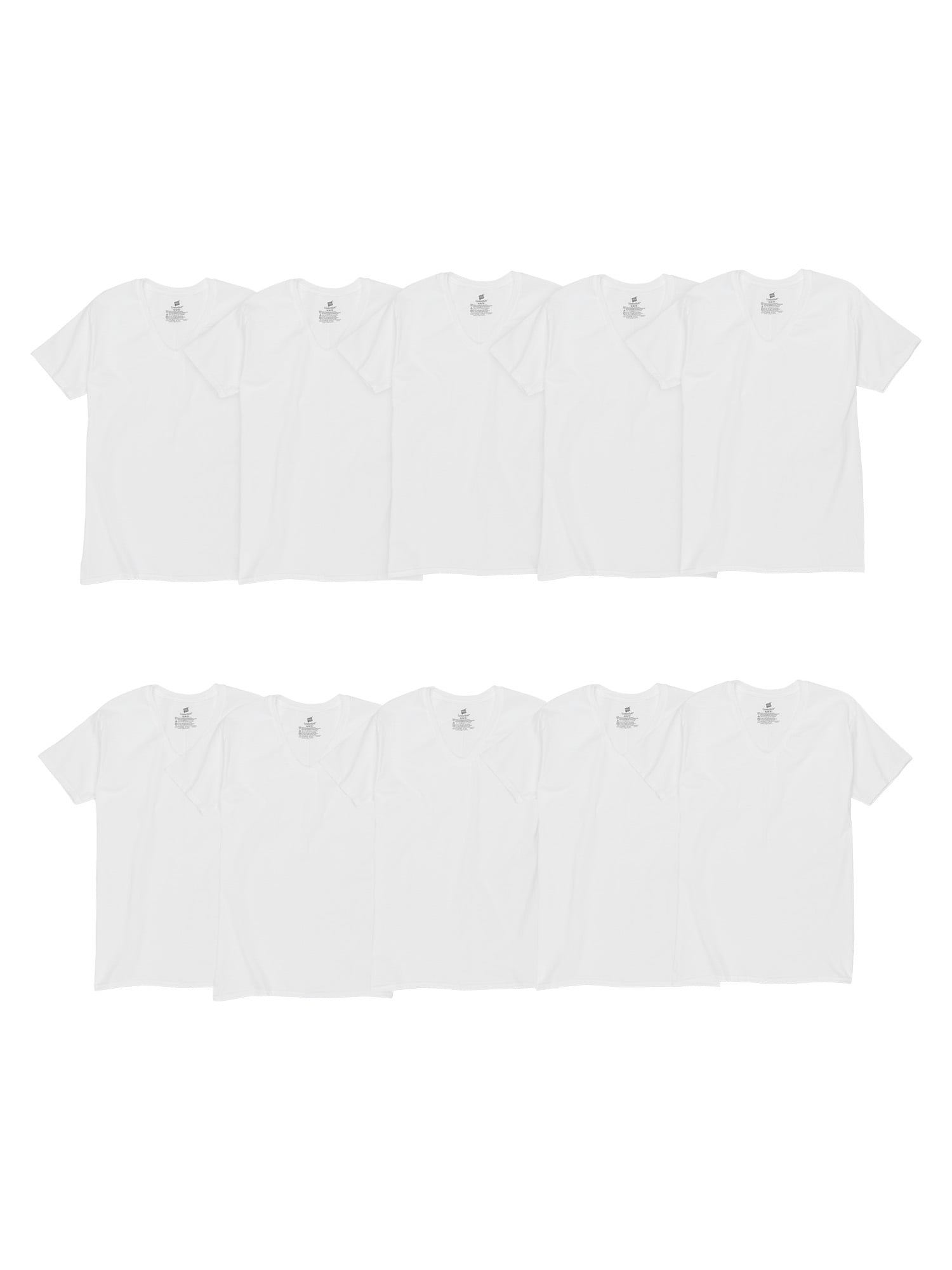 Undershirts T-Shirt Pack, 10-Pack, V-Neck Cotton Tees for Men, Moisture-Wicking, White