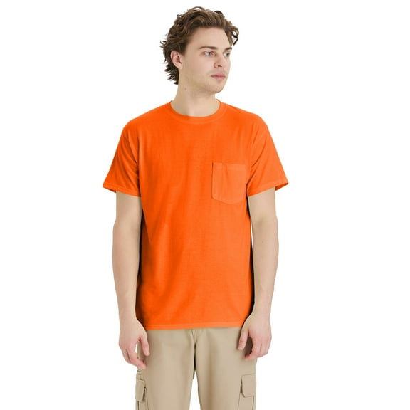 Hanes Men's T Shirt 2 Pack Pocket Short Sleeve Tee Value X Temp FreshIQ Workwear