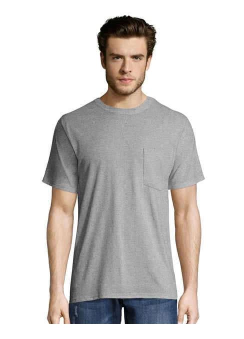 Hanes Mens Premium Beefy-T Cotton Short Sleeve T-Shirt with Pocket ...