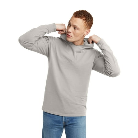 Hanes Men's T-Shirt Hoodie Garment Dyed Cotton Long Sleeve Jersey Tee sz S-3XL