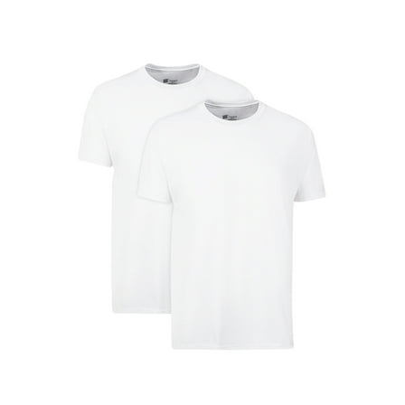 Hanes Men's T-Shirt Packs, Stay-Tucked Soft Cotton Undershirts, Best Undershirts for Men, White, 2-Pack