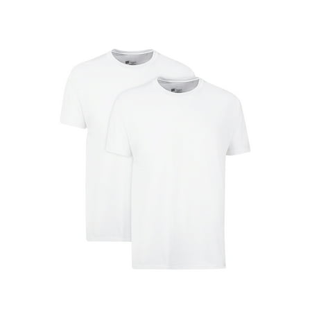 Hanes Men's T-Shirt Packs, Stay-Tucked Soft Cotton Undershirts, Best Undershirts for Men, White, 2-Pack
