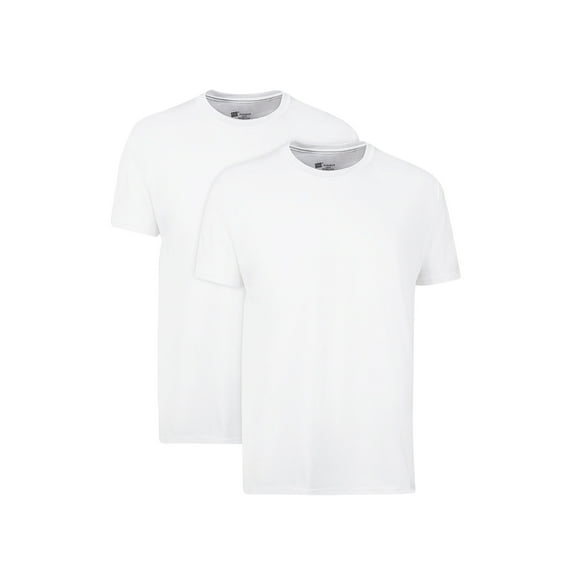 Hanes Men's T-Shirt Packs, Stay-Tucked Soft Cotton Undershirts, Best Undershirts for Men, White, 2-Pack