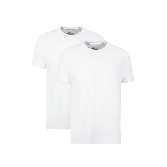 Hanes Men's T-Shirt Packs, Stay-Tucked Soft Cotton Undershirts, Best Undershirts for Men, White, 2-Pack