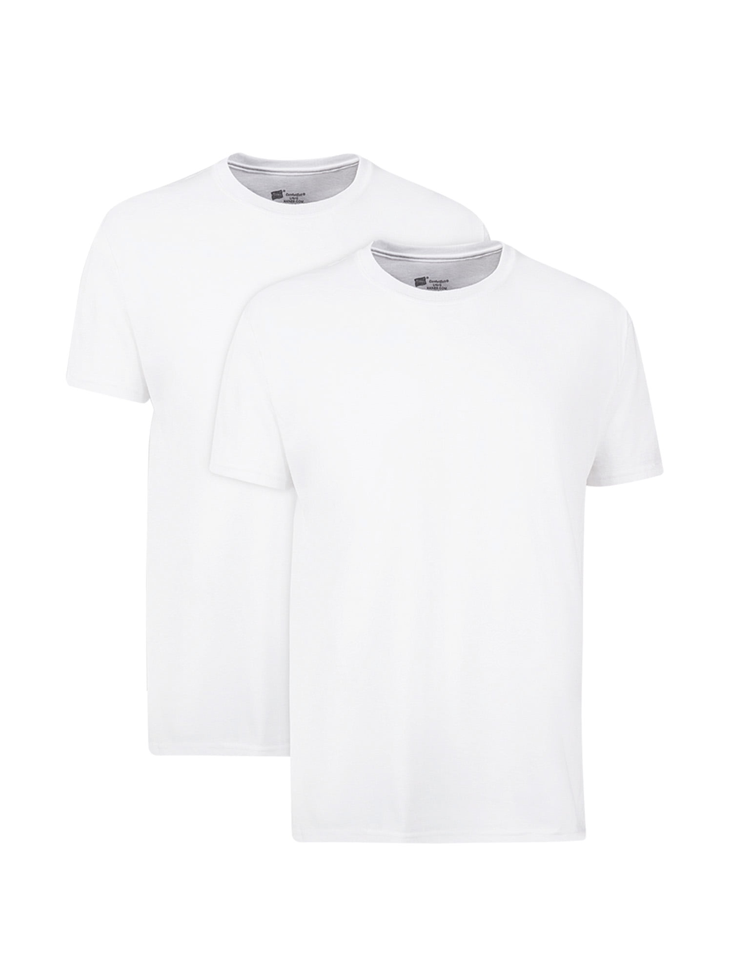 Men's T-Shirt Packs, Stay-Tucked Soft Cotton Undershirts, Best Undershirts for Men, White, 2-Pack