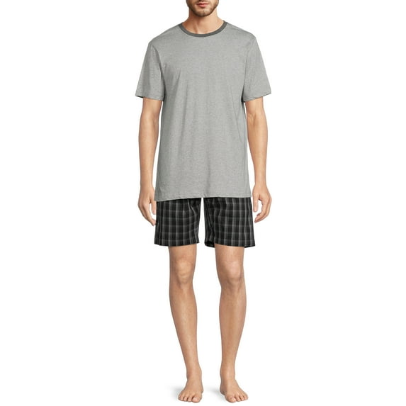 Hanes Men's T-Shirt and Woven Stretch Shorts Sleep Jam Set, 2-Piece