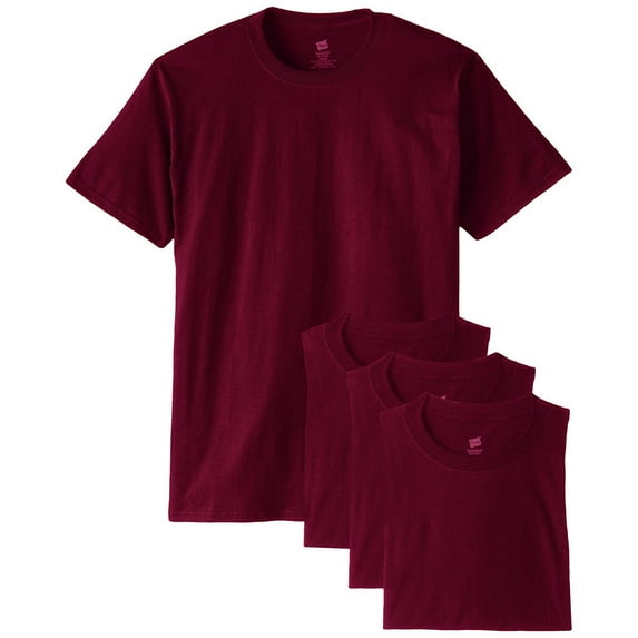 Hanes Men's TAGLESS ComfortSoft Crewneck T 4P_Maroon_M Pack of 4
