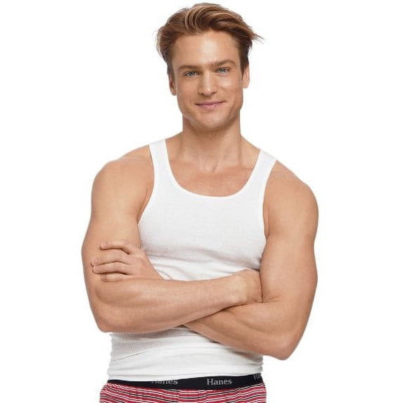 Hanes Men's 6-Pack ComfortSoft Tanks, White, X-Large