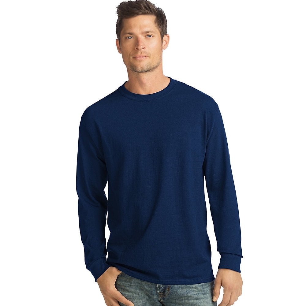 Hanes Men's TAGLESS® Comfortsoft® Long-Sleeve T-Shirt - 5286 - Walmart.com