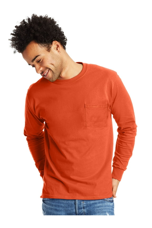 Men's TAGLESS Long-Sleeve T-Shirt with Pocket