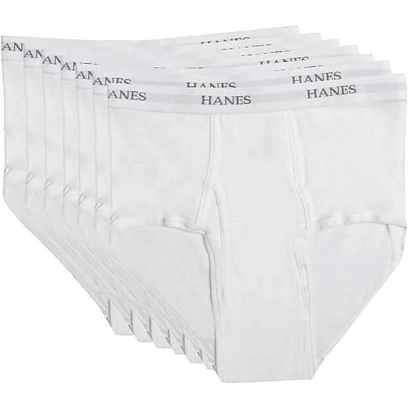 Hanes Men's Tagless 100% Cotton Soft and Breathable Briefs, White, 7-Pack