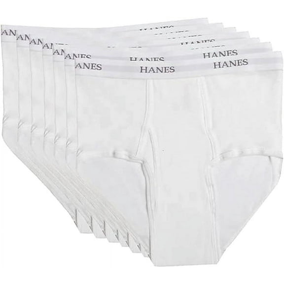 Hanes Men's Tagless 100% Cotton Soft and Breathable Briefs, White, 7-Pack