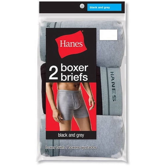 Hanes Men's Tagless Boxer Briefs, 2-Pack, L