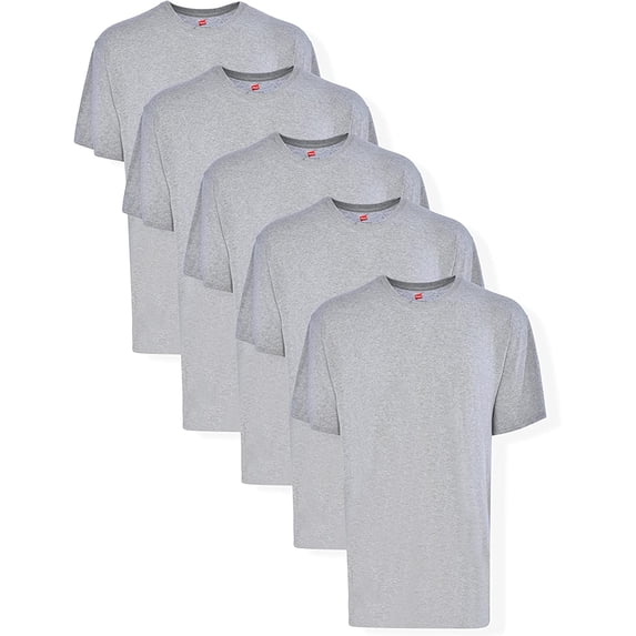 Hanes Men's Tagless ComfortSoft Crew Undershirt, Gray, XX-Large/Tall (Pack of 5)