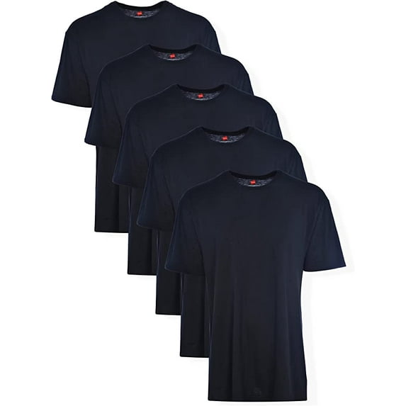 Hanes Men’s Tall 100% Cotton Crew Neck Undershirts, Tagless, Ultra Comfort, XX-Large Tall, Black - 5 Pack