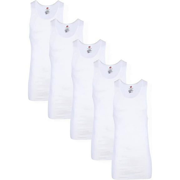 Hanes Men's Tagless ComfortSoft Crew Undershirt Tall, White 5-Pack, 4X-Large Tall