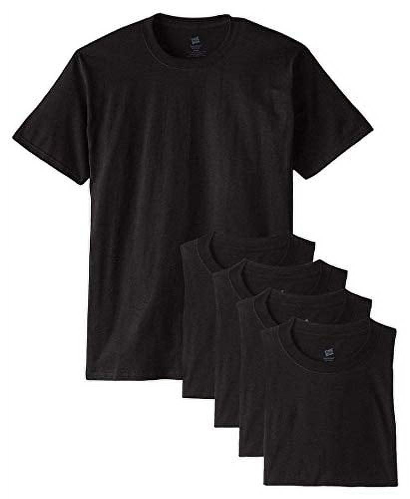 Hanes Men's ComfortSoft Crewneck T-Shirts, Medium, Black, Pack of