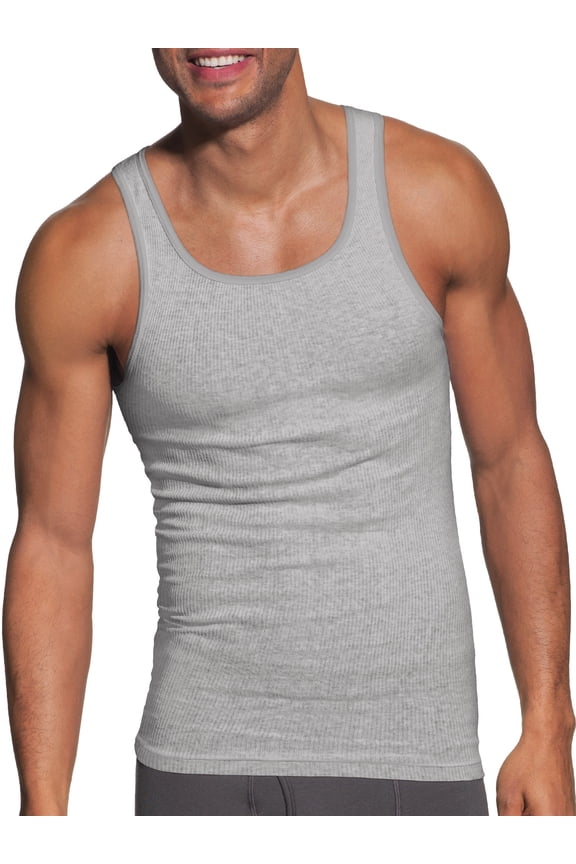 Men's Tagless ComfortSoft Dyed Tank Undershirt 6 Pack