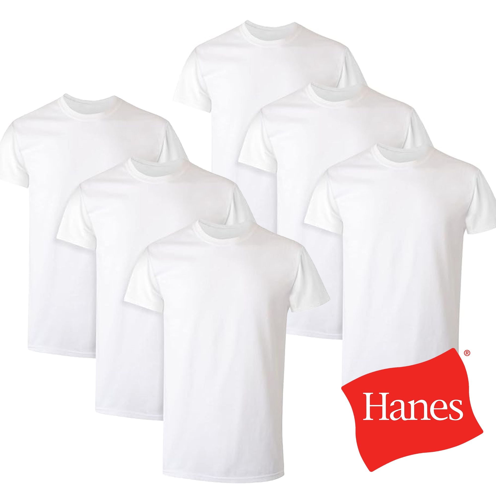 Hanes Men's Tagless Comfortblend Crew T-Shirt 6 Pack Medium - Walmart.com