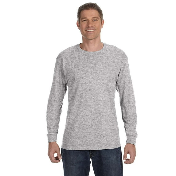 Hanes Men's Tagless Comfortsoft LS Tee Light Steel Pack of 2 Large