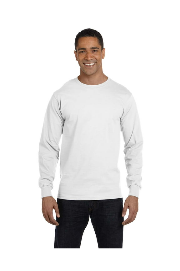 Men's Tagless&Reg; Comfortsoft&Reg; Long-Sleeve T-Shirt , 5286 , White , X-Large
