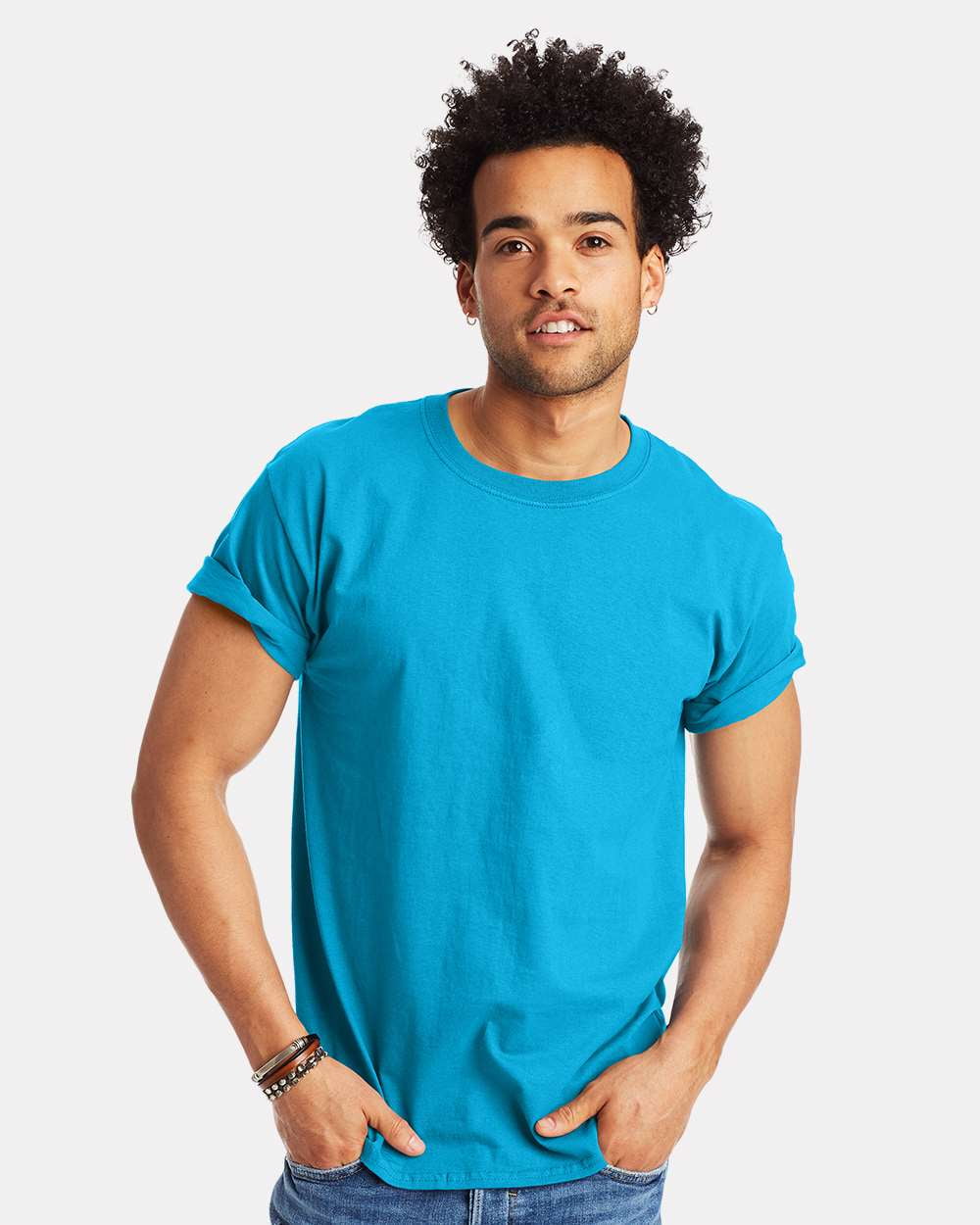 Hanes Men's Tagless T-Shirt - 6 Oz. Preshrunk Cotton, Quarter-Turned, Made With USA Cotton - View #6