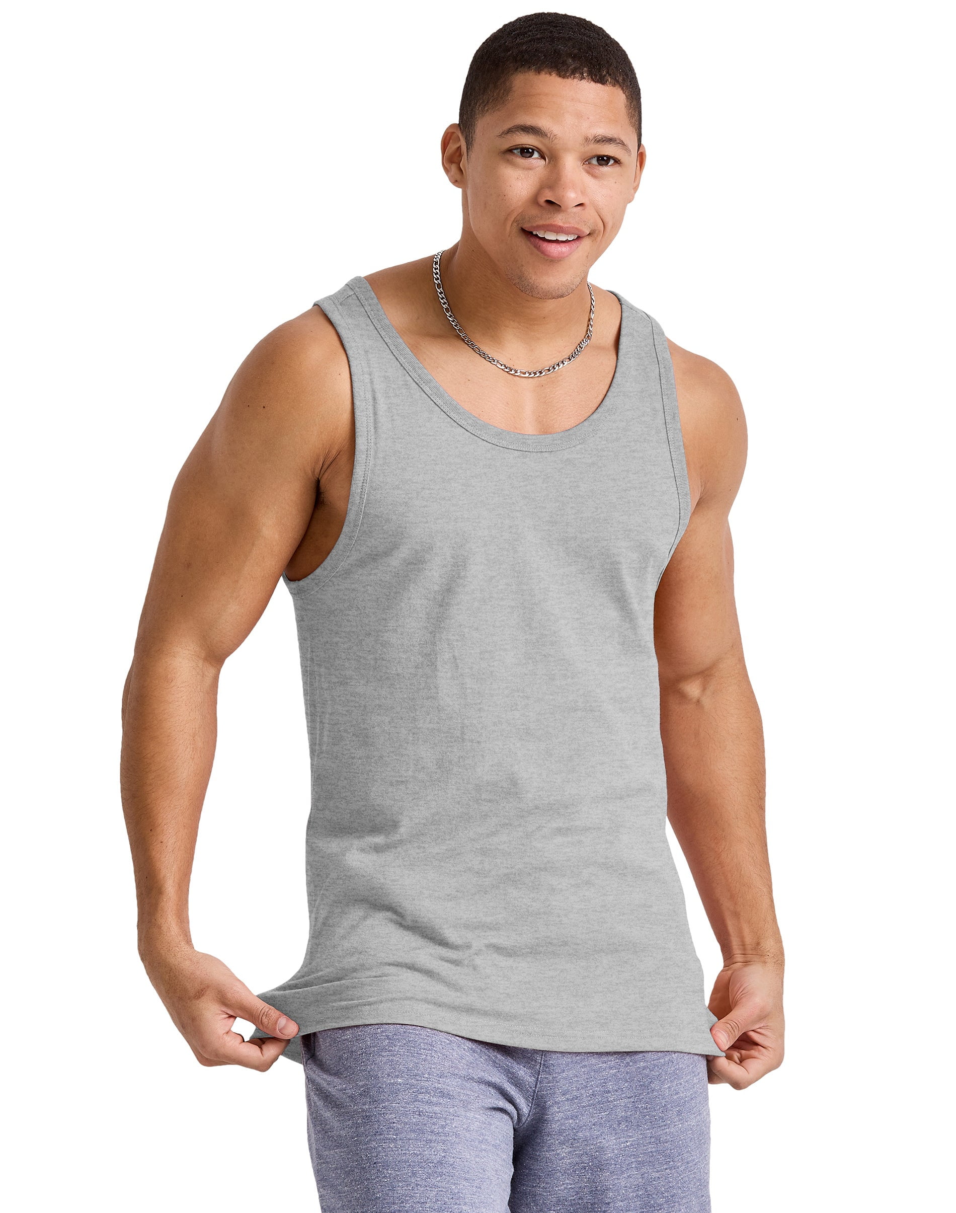 Hanes Men's Tank Top Sleeveless Shirt Tri-Blend Originals Lightweight ...