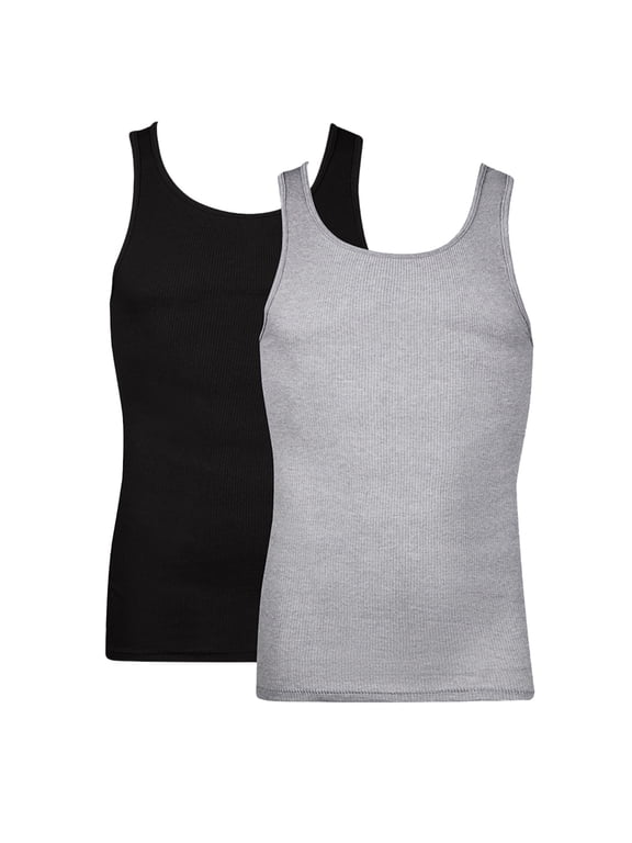 Undershirts Tank Tops Pack, 2-Pack, Cotton Tank Undershirt for Men, Moisture-Wicking