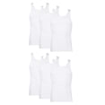 thumbnail image 1 of Hanes Men's Tank Tops Undershirt, Moisture-Wicking, Cotton Ribbed Tanks, White or Black/Grey Multipacks, 1 of 11