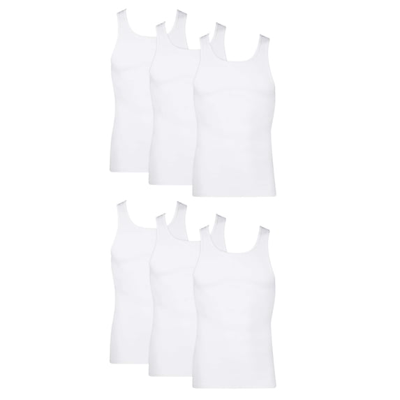 Hanes Men's Tank Tops Undershirt, Moisture-Wicking, Cotton Ribbed Tanks, White or Black/Grey Multipacks