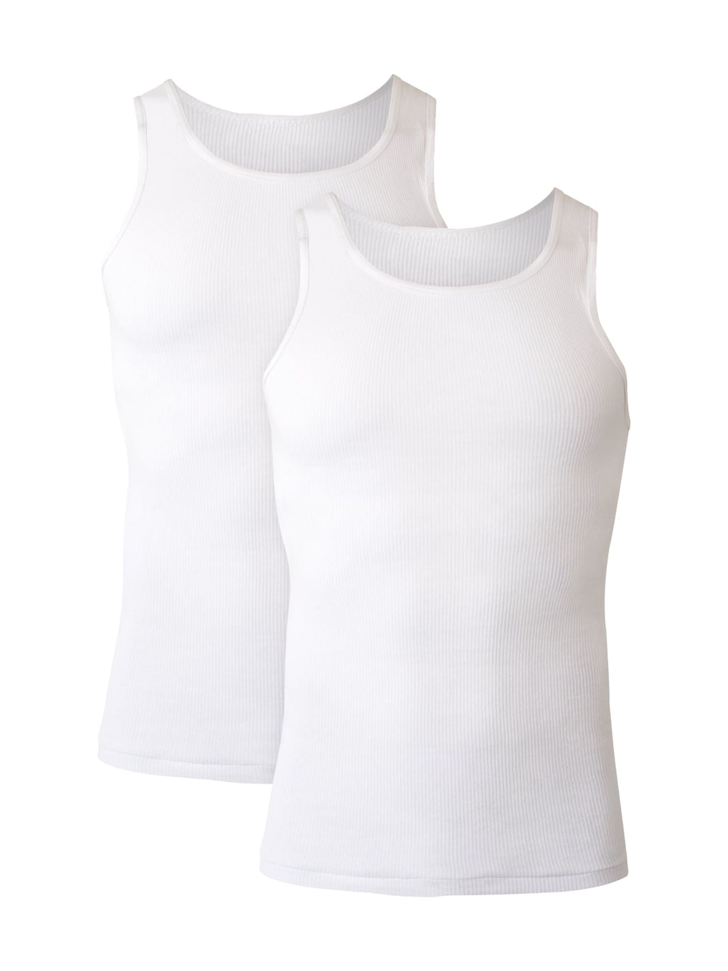 Hanes Men s Tank Undershirt Cotton Moisture Wicking White 2 Pack