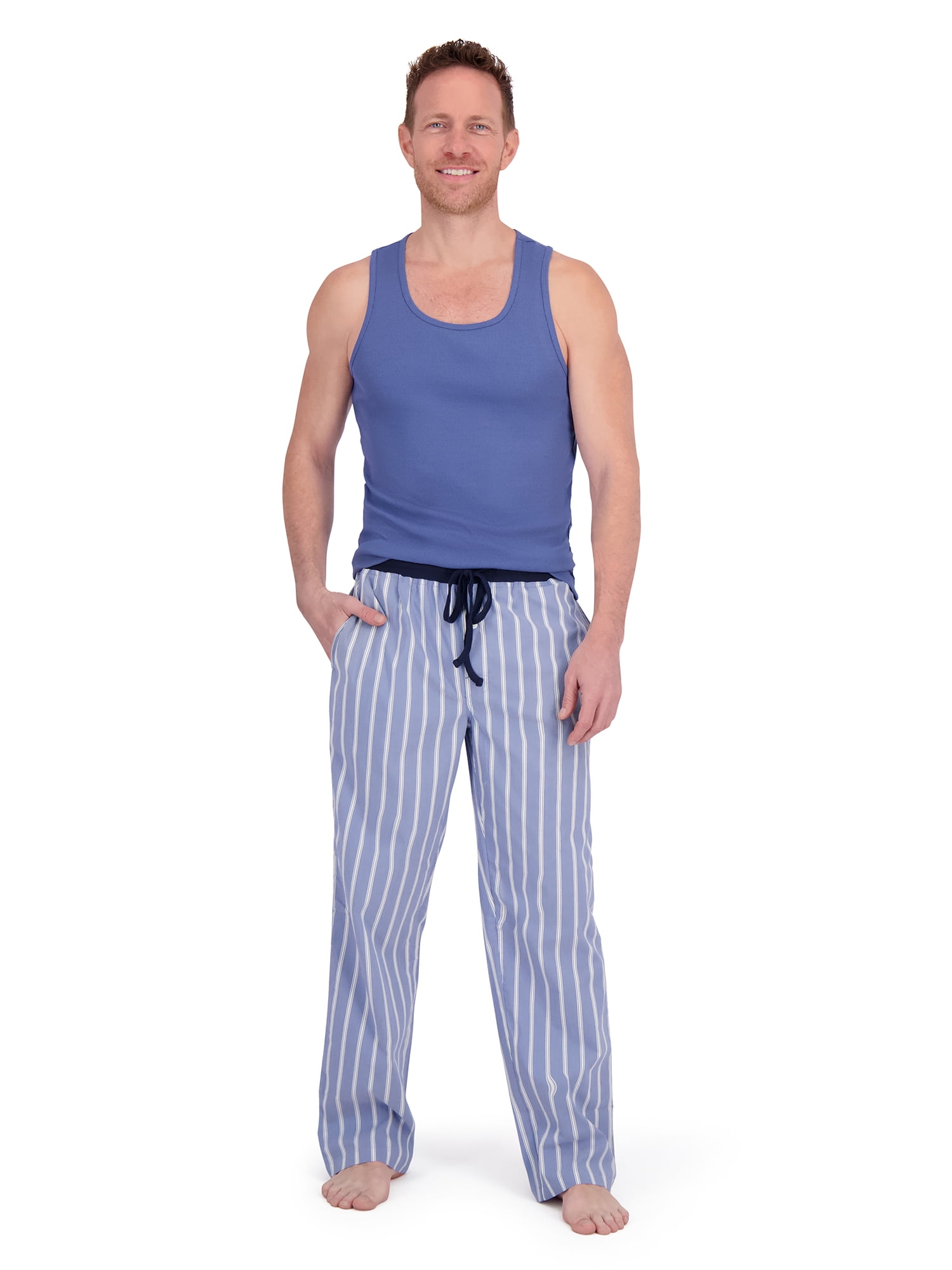 Hanes Men's Tank and Woven Pant Pajama Set, 2-Piece, Sizes S-2XL