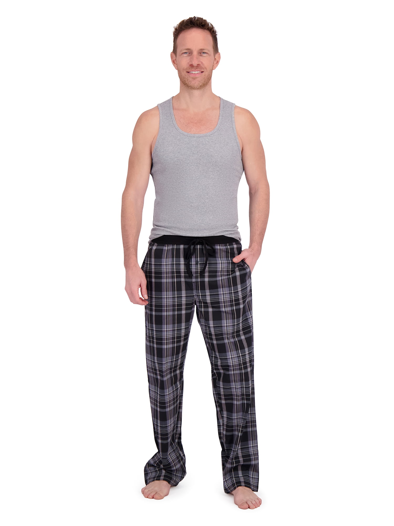 Hanes Men's Tank and Woven Pant Pajama Set, 2-Piece, Sizes S-2XL