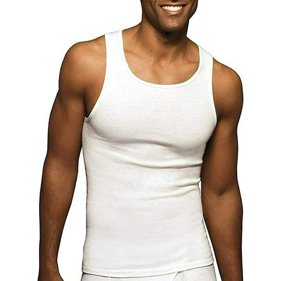Hanes Men's Tanks A-Shirts 6-Pack Cotton Tagless Soft Breathable Cool Comfort Slightly Imperfect