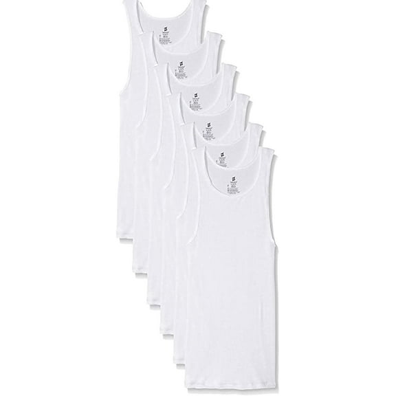 Hanes Men's Tanks A-Shirts 6-Pack Cotton Tagless Soft Breathable Cool Comfort Slightly Imperfect