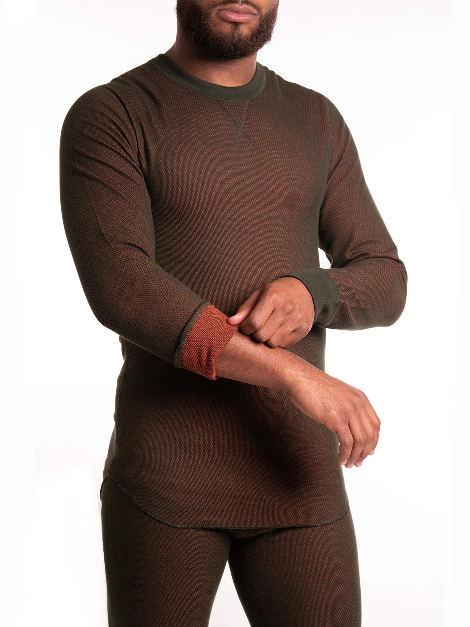 Hanes Men’s Thermal Raschel Reversible Crew Top - Walmart.com