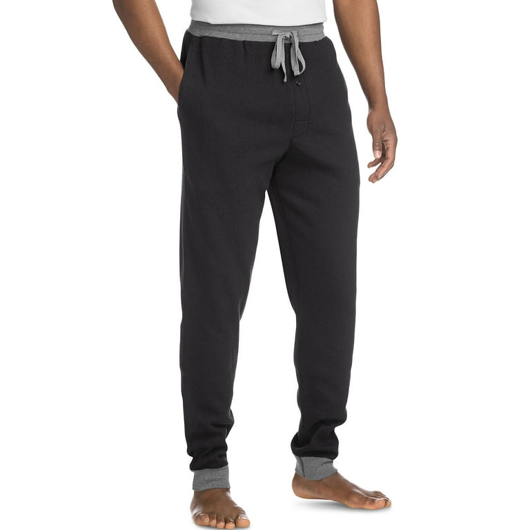 Hanes men's thermal best sale waffle knit jogger pants